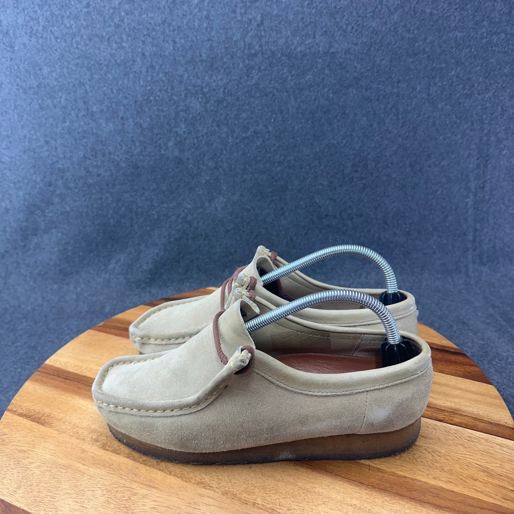 Clarks Originals WALLABEE 35395 Womens 9.5 M Sand Suede Crepe Sole Comfort Shoes - Picture 6 of 13